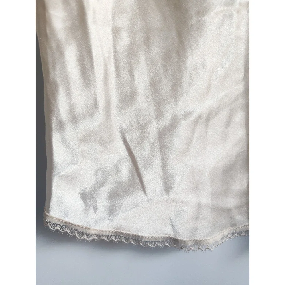 Vintage Christian Dior Cami Small Satin Lace Trim USA Made Lingerie Top Coquette